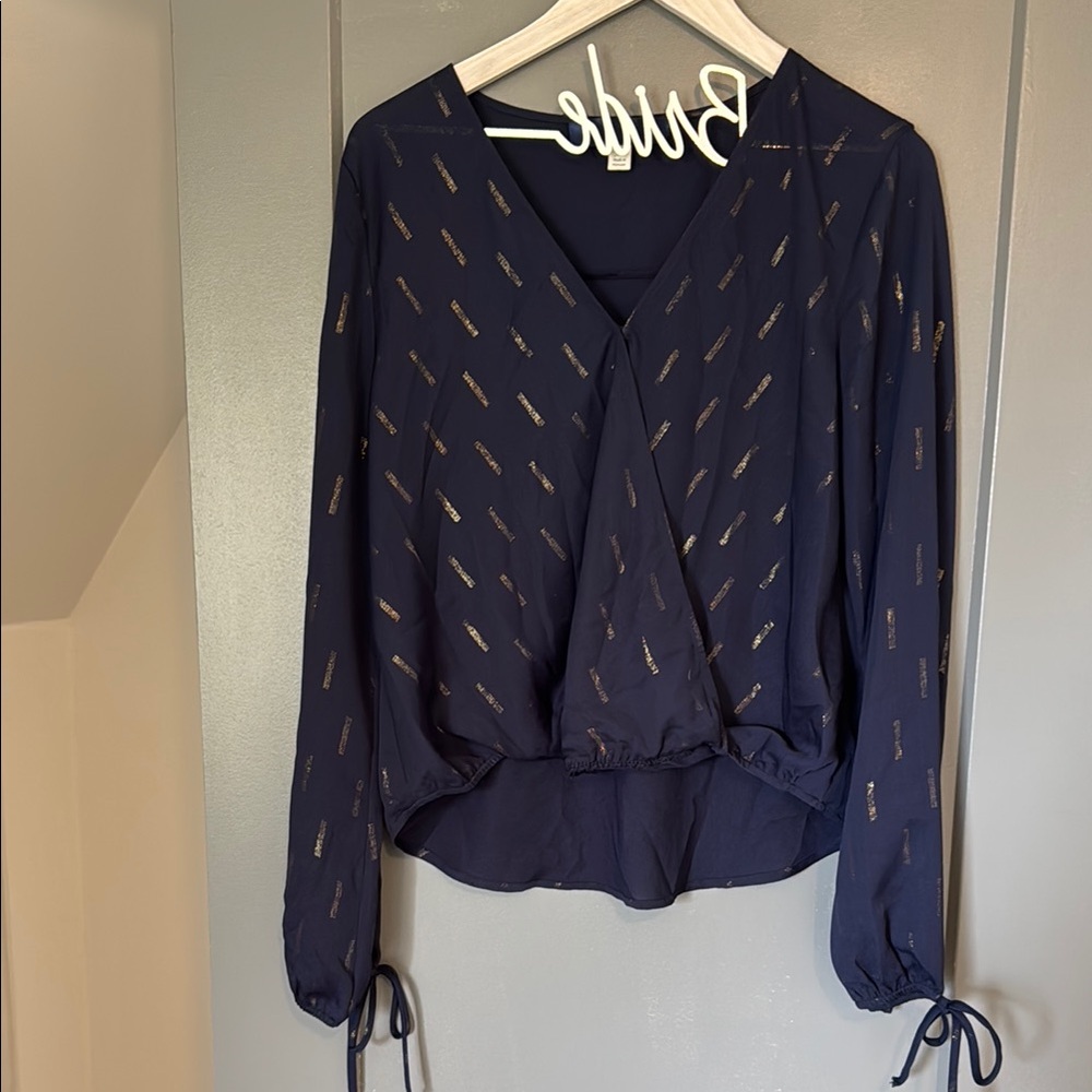 Nude Navy Blue Women's Top